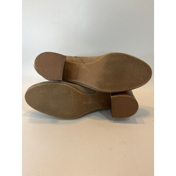 Violet & Red Jenna Women’s Tan Taupe Leather Suede Stack Heel Booties Si… - Picture 7 of 8